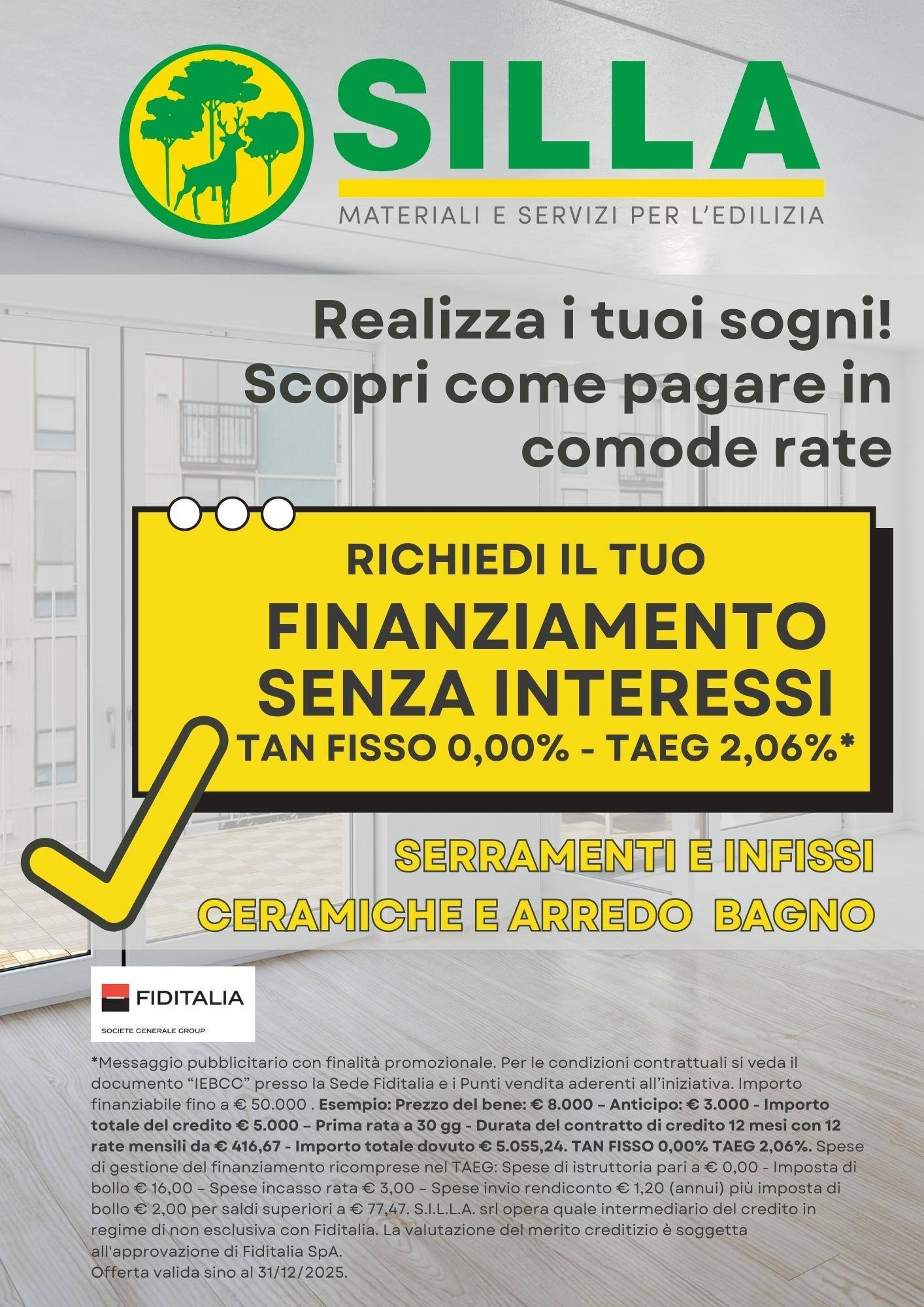 Finanziamento da SILLA per l'acquisto di serramenti, ceramiche e arredo bagno