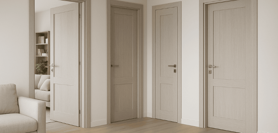 Ambienti interni casa con porte in lamianto
