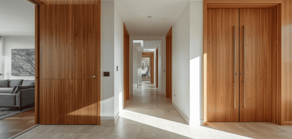 Ambienti interni casa con porte in legno