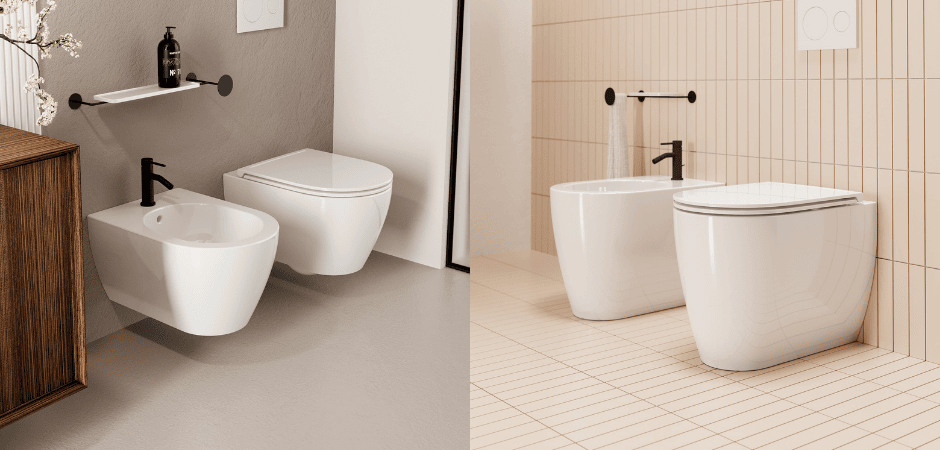 Confronti Wc e Bidet sospesi e a terra - Scarabeo Ceramiche