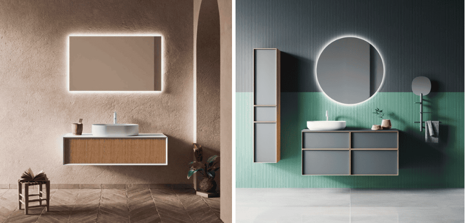 Mobili Bagno Sospesi Mobilduenne con specchio.