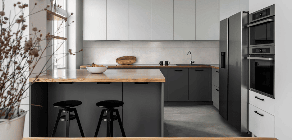 Pavimenti effetto pietra o cemento robusti e resistenti per la cucina - Ragno