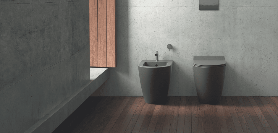 Wc e Bidet a terra colore Grigio -  Galassia