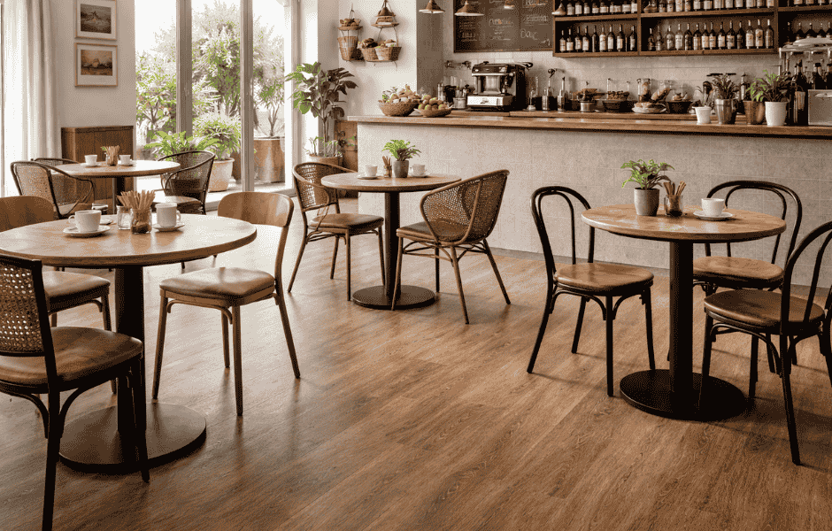 pavimento resiliente in locale commerciale