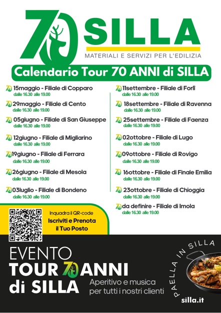A5 VOLANTINO EVENTO TOUR 70 ANNI SILLA TUTTE LE FILIALI (210 x 297 mm) (A5)